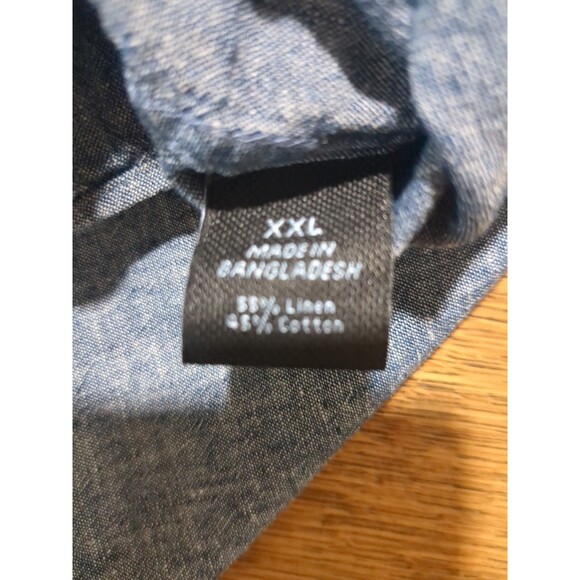 Marc Anthony Shirt Mens 2XL XXL Linen Blend Luxury Pocket Button Up Breezy Linen - Picture 6 of 7